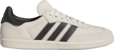 A side view of an Adidas Humanrace Samba shoe.
