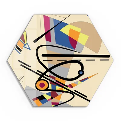 Produktbild von DEQORI Glasbild Echtglas 40x35 cm 'Dreiecksgebilde' Wandbild Bild modern Deko