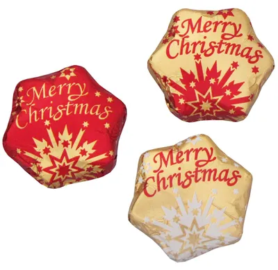 Produktbild von Mini-Sternchen "Merry Christmas" aus Edelvollmilchschokolade, 100x6,25g