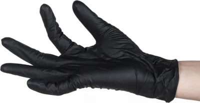 Produktbild von 100 Stück Einweg-Nitrilhandschuhe schwarz L-Größe