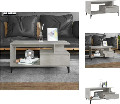 Image de vidaXL Table basse gris béton 90x49x45 cm Bois composite - Tables basses