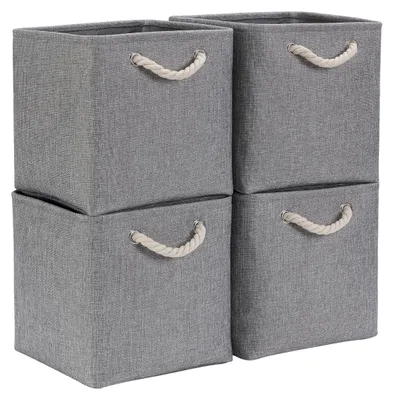 Produktbild von Faltbare Aufbewahrungsbox aus Stoff, 25 x 25 x 25 cm, grau