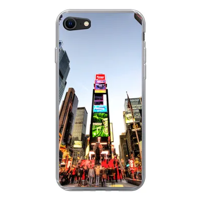 Produktbild von MuchoWow® Handyhülle Schutzhülle Hülle für iPhone SE 2022 New York - Nacht - Platz Silikon Softcase Handy Hülle - Schutzhülle