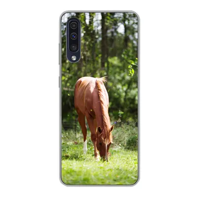 Produktbild von MuchoWow® Handyhülle Schutzhülle Hülle für Samsung Galaxy A30s Pferd - Blumen - Licht Silikon Softcase Handy Hülle - Karteninhaber