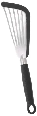 Obrázek produktu pro Silikonová špachtle na ryby s nerezovým otvorem a nepřilnavým povrchem, černá, na smažení biffsteaků a vajec