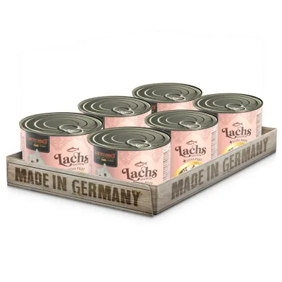 Produktbild von LEONARDO Lachs + extra Filet, 6x200 g - Katzenfutter Nassfutter Katze