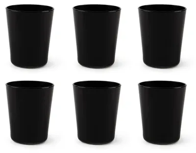 6er-Set mundgeblasene Gläser, schwarz, 30 cl, 8,5 cm