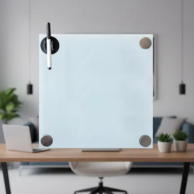 Produktbild von Melko Whiteboard Glastafel mit 3 Magneten Stift Memo Pinnwand - 45x45cm Weiß