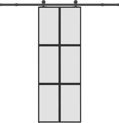 Obrázok produktu pre Posuvné dvere s kovaním 76x205 cm tvrdené sklo a hliník úzke
