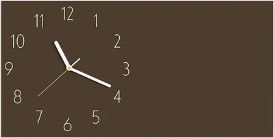 Produktbild von Wanduhr aus Glas mit Motiv Dunkelbrauner Hintergrund- 60 x 30 cm - inkl. Aufhängesystem