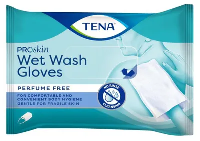 Produktbild von 30x Tena Feuchttücherhandschuhe, parfümfrei (8 Stück)