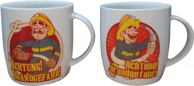 Produktbild von Feuerwehr 2er Set Tassen - Achtung Brandgefahr