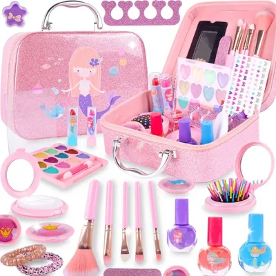 Produktbild von Malplay Make Up Set mit Meerjungfrau Etui | enthält Nagelkosmetik Kinderschminke