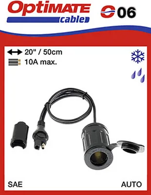 Obrázek produktu pro OptiMate CABLE O-06 (SAE) zásuvka pro doutníky na zástrčku SAE