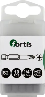 Produktbild von Fortis 4317784729024, 10 Stück(e), Kreuz, PH 2, 1/4", 50 mm