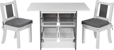 Produktbild von ONVAYA® Kindertisch-Set mit Stühlen | Kindersitzgruppe mit Stauraum | Kindermöbel-Set mit Tisch & 2 Stühlen | Kindertischgruppe Holz | Sitzgruppe