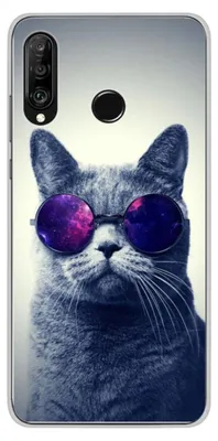 Image de 1001Coques - Coque silicone compatible avec Huawei P30 Lite - Motif chat a lunette - Design original imprimé en France