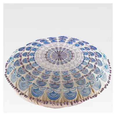 Produktbild von Böhmischer runder Kissenbezug - 60 cm - Akzentartikel für Wohnzimmer, Schlafzimmer und Sitzbereich