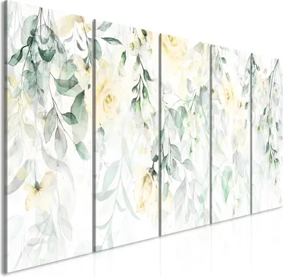 Produktbild von Modernes Wandbild b-A-0698-b-o (200x80 cm) - 5 Teilig Bilder Fotografie auf Vlies Leinwand Foto Bild Dekoration Wand Bilder Kunstdruck BLUMEN ROSEN