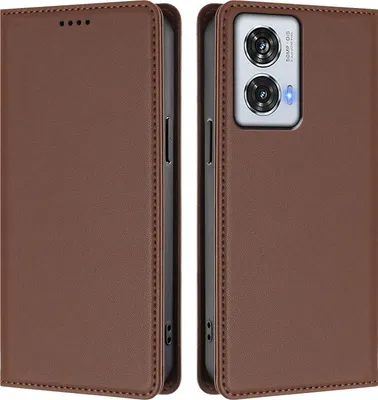 Produktbild von Handyhülle für Motorola Edge 50 Fusion/Moto G85, Kunstleder Klapphülle Stoßfeste Magnetische Hülle mit Ständer Braun