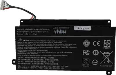 Produktbild von vhbw Akku Ersatz für Toshiba P000645710, PA5208U-1BRS, P000619700 für Notebook (4166 mAh, 10,8 V, Li-Polymer)