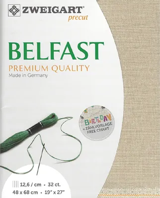 Obrázok produktu pre Tkanina Evenweave Belfast od Zweigart, predrezaná, 32 ct, 3609, 100 % ľan, farba 52 (prírodná), 48 x 68 cm