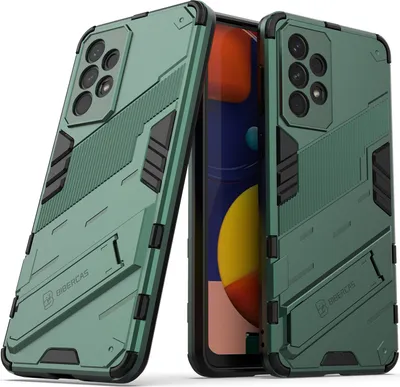 Produktbild von Armor Hülle für Samsung Galaxy A33 5G, Hybrid PC TPU Bumper Stoßfestes Schutzhülle mit Standfunktion Grün