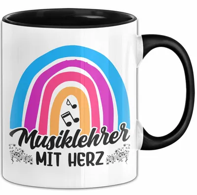 Produktbild von Musiklehrer Mit Herz Tasse Lustiges Geschenk Für Musik-Lehrer (Schwarz)