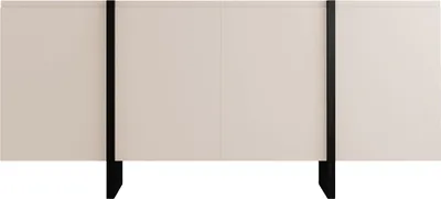 Produktbild von 4-türige Kommode aus MDF - Beige und Schwarz - LUVONIA