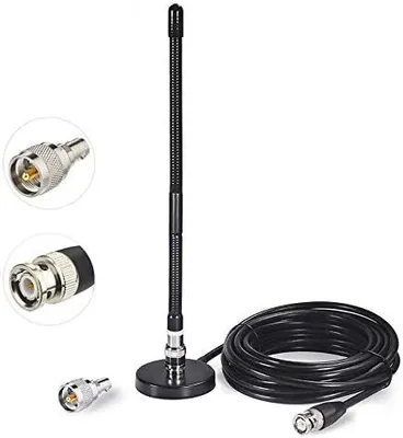 Produktbild von CB-Funkantenne 27 MHz CB-Antenne Weiche Peitsche Magnetfuß BNC PL259-Anschluss Antenne Kompatibel mit Cobra Midland Uniden Maxon President Tragbares Handfunkgerät Autoscanner Mobil