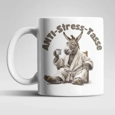 Produktbild von Anti Stress Esel Kaffeetasse Teetasse Tasse Geschenkidee 325 ml
