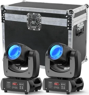 Obrázek produktu pro Flightcase - Cestovní kufr ve stylu Tour - Pro 2×100 W reflektory s pohyblivou hlavou - Odolný, robustní - Pro pódia a DJ - DMX