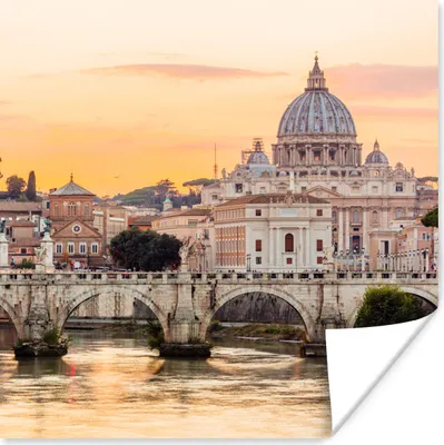 Produktbild von MuchoWow® Poster Italien - Skyline - Rom 100x100 cm - Babyzimmer