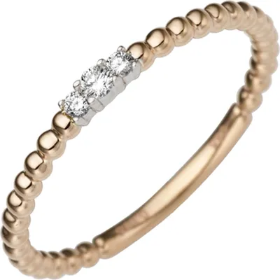 Produktbild von Ring 3 Diamant Brillanten Kügelchen 585 Gold Rotgold Weißgold Innenumfang 52mm  Ø16.6mm