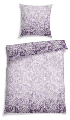 Produktbild von SCHIESSER Bettwäscheset Claire | Paisley | Renforcé | 2-teilig | 100% Baumwolle | Angenehm weich & glatt | YKK-Reißverschluss | 135x200 cm + 80x80 cm | Lila