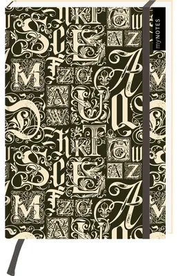 Productafbeelding van myNOTES notitieboek A5: Dark Academia Bibliotheek: Notitieboek formaat medium, met puntjes, genummerde pagina's | Notitieboek met typografisch design: ideaal als dagboek, planner of notitieboek