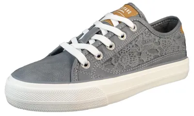 Produktbild von Mustang Damen Sneaker Schnürschuh floral Häkelspitze 1272-309, Größe:36 EU, Farbe:Blau