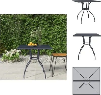 Obrázok produktu pre vidaXL Záhradný stôl antracit 80x80x72,5 cm oceľové pletivo - Záhradné stoly