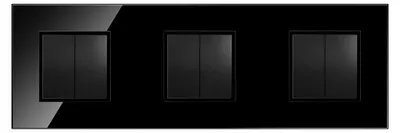 Produktbild von Adelid Quadra Schalter Schwarz Glas 4-fach Unterputz