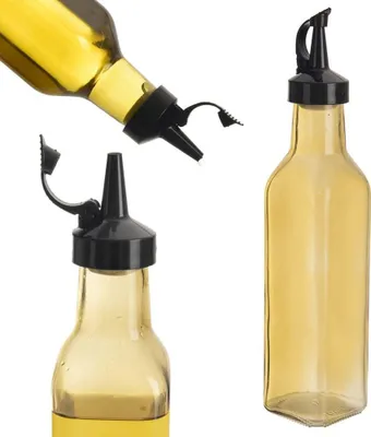 Immagine prodotto di Bottiglia in vetro per olio d'oliva, aceto, spezie con dosatore per olio d'oliva e aceto 0,26 l