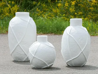 Obrázek produktu pro GILDE Váza, "Linhas", syntetická pryskyřice, bílá, , v. 38 cm, hl. 34 cm 52684