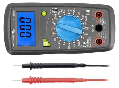 Produktbild von Digitales Universalmessgerät 0-600 V 10 A Hoegert - Multifunktion HT1E602