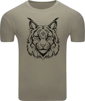 Produktbild von Diarbo Herren T-Shirt mit Tierliebhaber Druck Luchskopf Khaki Gr.XL