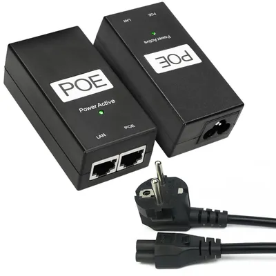 Produktbild von Extralink PoE Injector 24V 1A 24W mit Kabel Netzteil