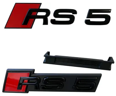 Original Audi Black Edition RS5 PAKET Emblem Schwarz Kühlergrill + Heck 8T 8F F5 – Produktansicht