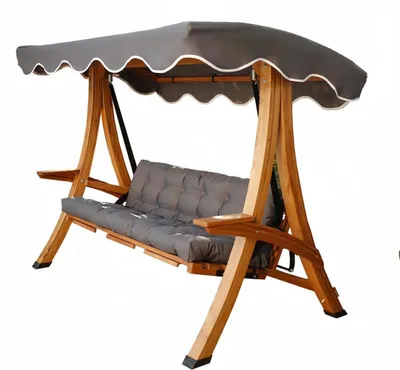 Produktbild von Braun Gartenschaukel Moderne Outdoor-Schaukel Exklusive Holz Möbel Neu