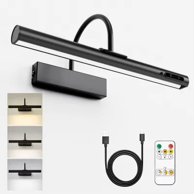 Image de Applique murale rechargeable avec télécommande - Gradable - 3 températures de couleur - Noir