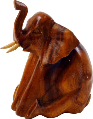 Produktbild von Sitzender Deko Holzelefant, Braun, 12*10*7 cm, Tierfiguren