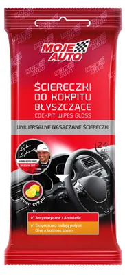 Produktbild von Moje Auto Cockpit-Pflegetücher glänzend Zitrone, 24 Stück