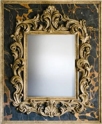 Produktbild von Casa Padrino Barock Spiegel Schwarz / Gold 104,5 x H. 128 cm - Prunkvoller handgefertigter Wandspiegel mit dekorativem Rahmen und wunderschönen Verzierungen